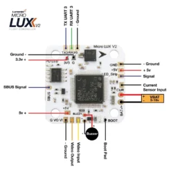 Lumenier MICRO LUX V2 - F4 Flight Controller + OSD -DJI Shop micro lux v2 diagram top
