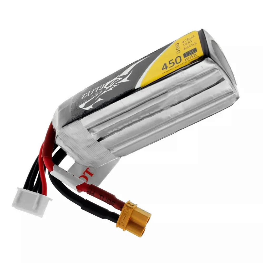 Tattu 450mAh 4S 75C LiPo Battery - Long Size XT30 2 Tattu 450mAh 4S 75C LiPo Battery - Long Size XT30 - Image 2