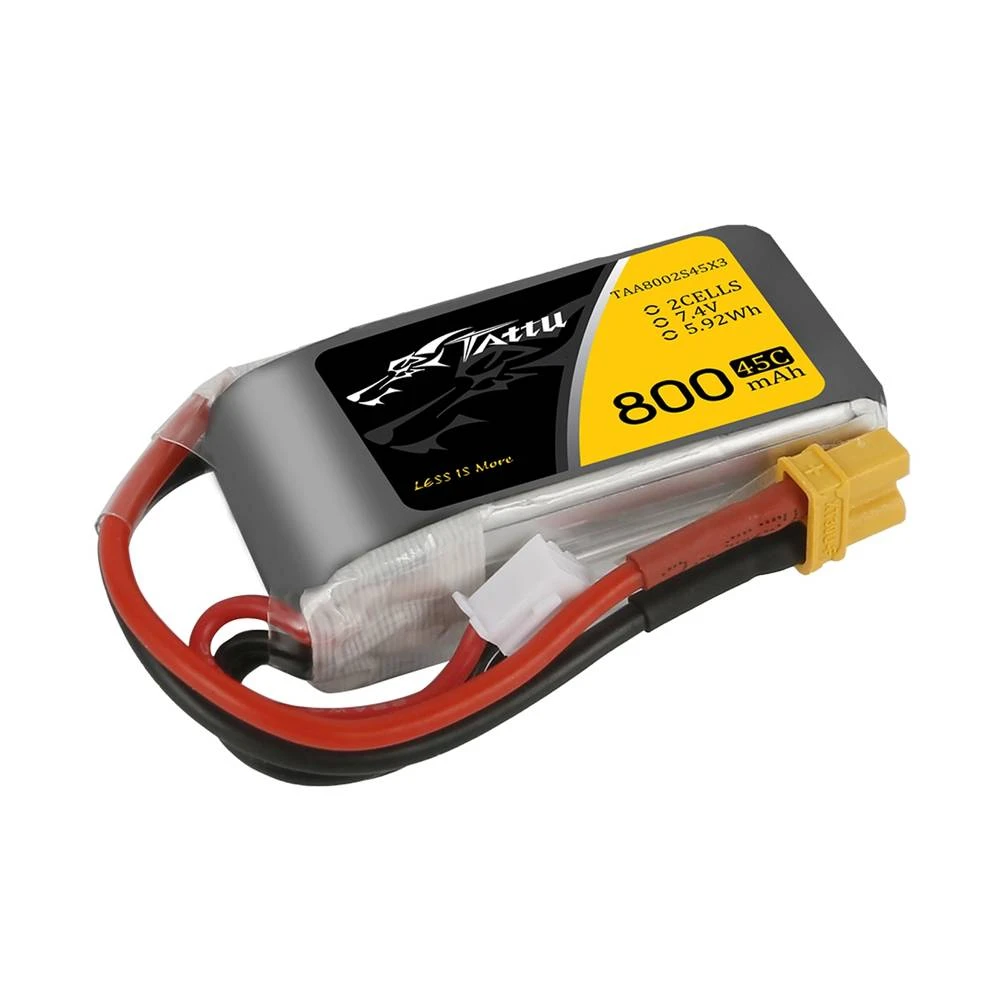 Tattu 800mAh 2S 45C LiPo Battery - XT30 1 Tattu 800mAh 2S 45C LiPo Battery - XT30